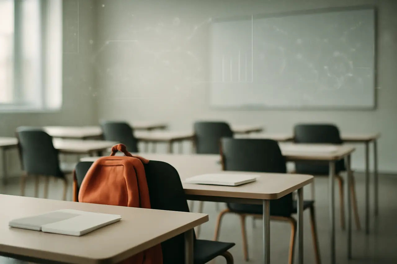 Editorial illustrasjon av kunstig intelligens i norsk skole og utdanning