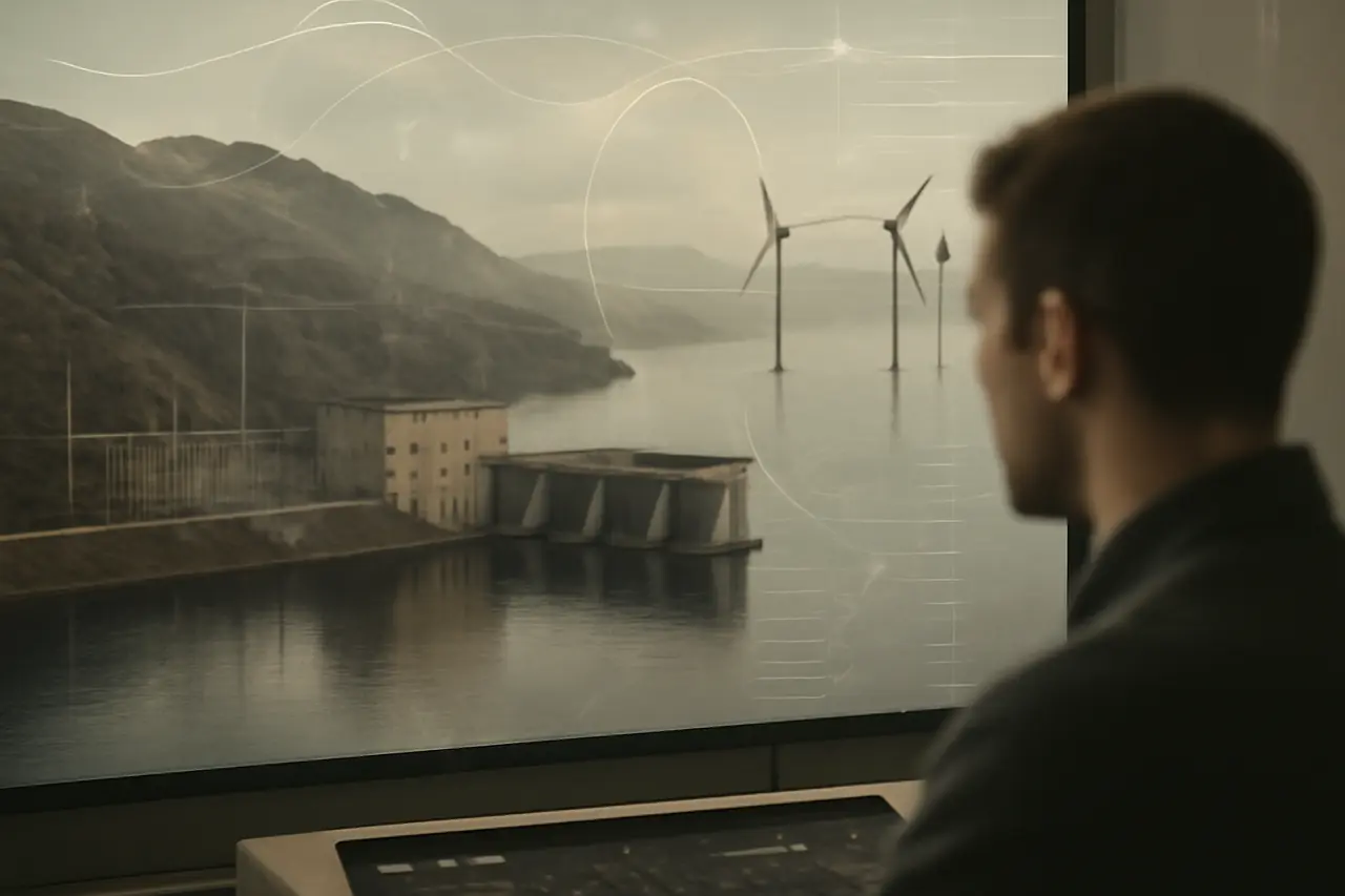 Editorial illustrasjon av kunstig intelligens i norsk energisektor
