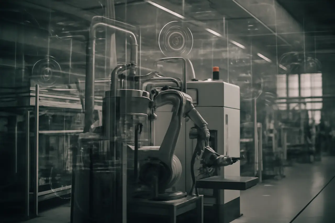 Editorial illustrasjon av kunstig intelligens i norsk industri